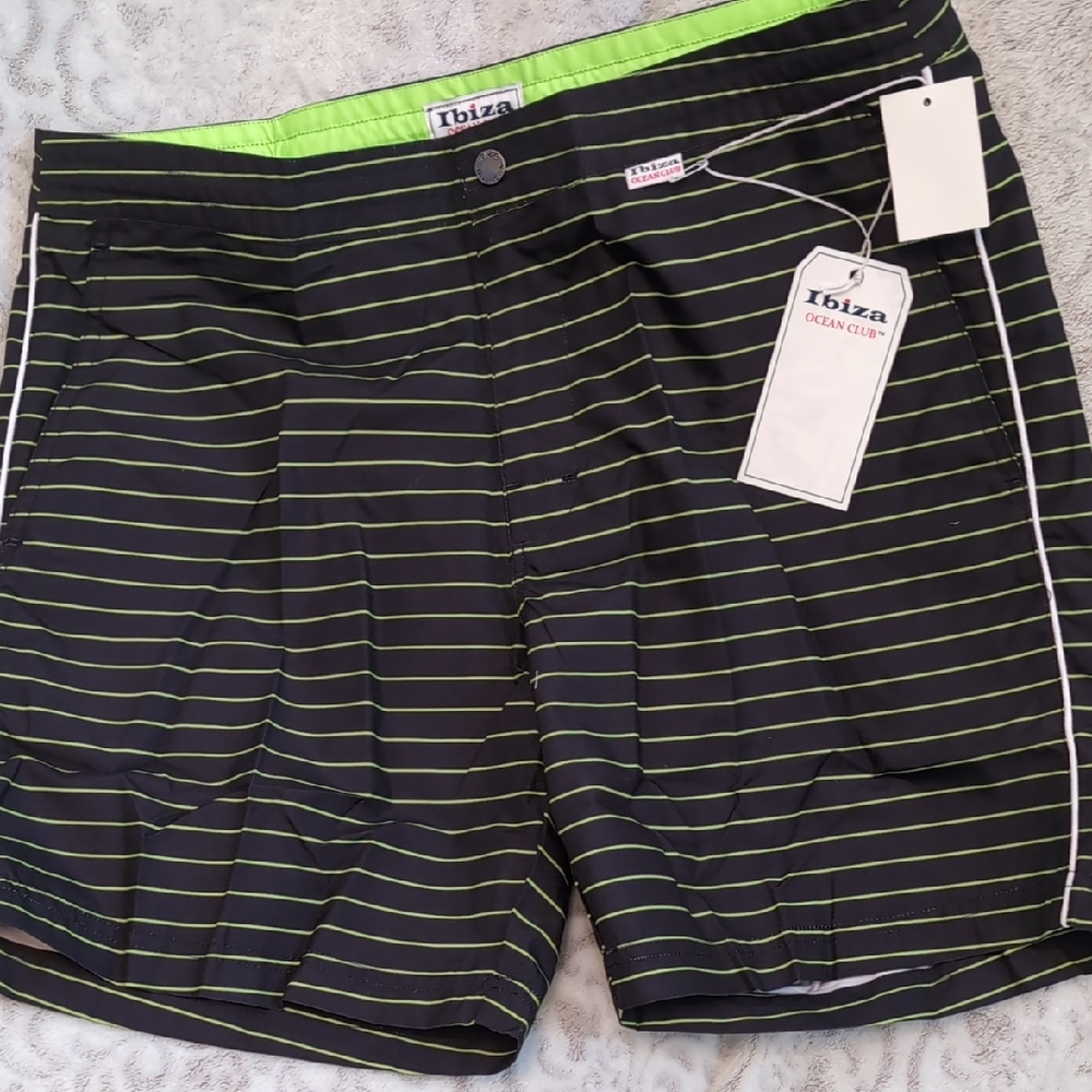 Black and Green Board Shorts for Swimming